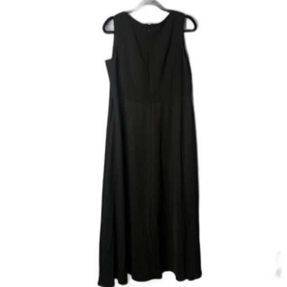 Adrianna Papell Black Evening Dress w/ White Pants Underneath Split Front Sz 16W - Picture 7 of 11